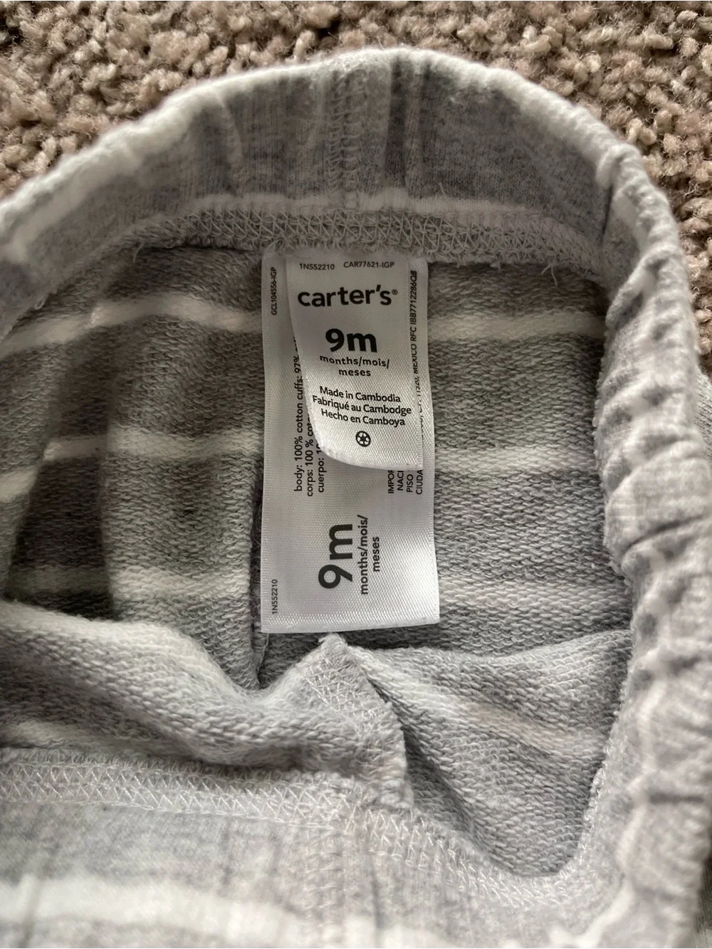 Carter's Gray & Charcoal Striped Kids Sweatpants - 2 Pack
